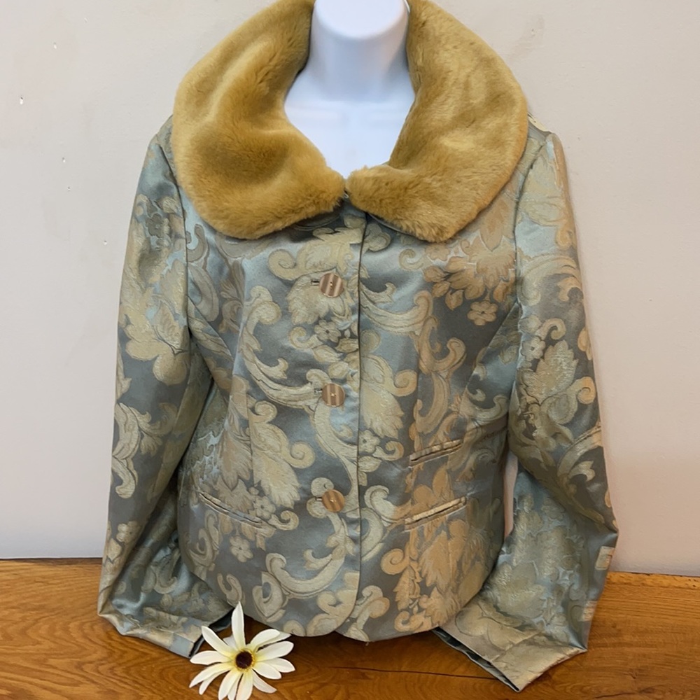 Merchant Faux Fur Collar Lined blazer